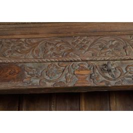 GINER Y COLOMER Bibliothèque en bois de manguier et bois récupéré, 4 étagères, design unique, marron, 222x142x56 cm