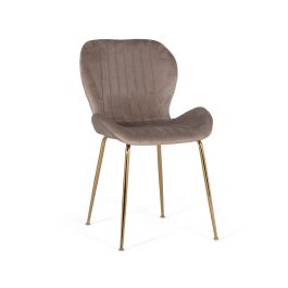 GINER Y COLOMER - Lot de 4 chaises design avec assise en velours gris clair et structure en acier aux finitions dorées - Confortable et élégant - Nécessite un assemblage Precio: 443.988. SKU: B1GTA4GMS6