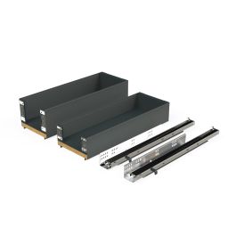 Emuca Porte-bouteilles latéral extractible Titane Simplex avec fermeture amortie, module 200mm, Gris anthracite