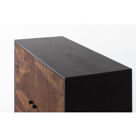 GINER Y COLOMER Consola 2 portes en palissandre et bois de manguier avec pieds métal 90x40x80 cm Brun Noir