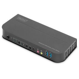Digitus DS-12850 KVM-Switch 2 Ports, 4K@60Hz, 2x DP Entrée, 1x DP/HDMI Sortie, Commutateur KVM 4K Ultra HD