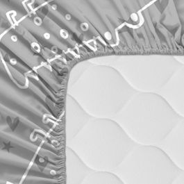 Drap housse HappyFriday MOSHI MOSHI Gris Multicouleur 70 x 140 x 14 cm animaux