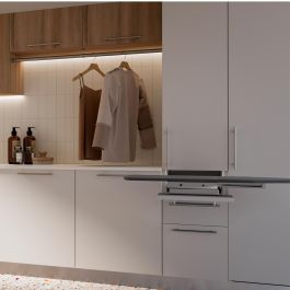 Emuca Poignée pour meubles Orlando, L336mm, entraxe 256mm, Acier, Nickel satiné