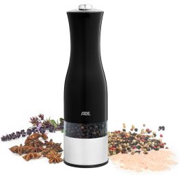 Ade Moutarde Électrique Salée & Poivrée, Acier Inoxydable/Plastique, 22,5 cm, Noir - Inclus 6 Piles AAA