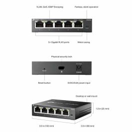 TP-Link Omada ES205G Switch 5 Ports Gigabit Ethernet Non Managé