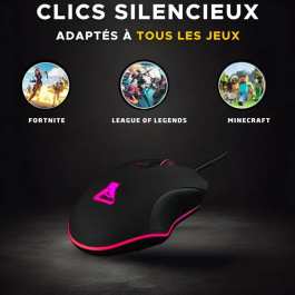 The G-Lab Souris Gaming Filaire Kult Helium Pro - Design Ambidextre, 12800 DPI, 7 Couleurs RGB, Boutons Latéraux, Compatible PC/Mac