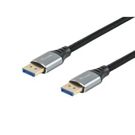 EQUIP 119281 Câble DisplayPort 2.1 Premium 1m 16K/60Hz 54Gbps Mâle/Mâle Connecteur Or HDCP 2.3 Noir Argent
