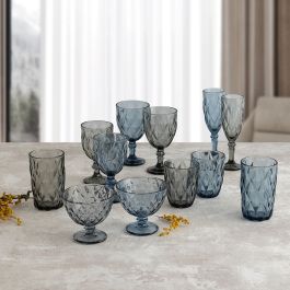 Coupe de glaces et de milkshakes Quid Maia Bleu verre 300 ml (6 Unités)