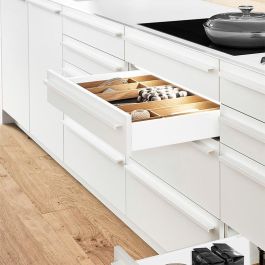 HERRAJES ALK Cajon QUBE H185 Extraccion Total Blanco 185mm 40kg