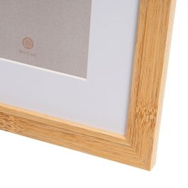 Cadre photo Blanc Naturel Verre Bois MDF