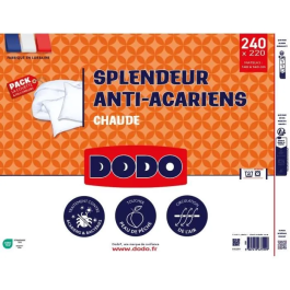 Dodo Pack Cálido Couette Antiacariens 220x240 cm + 2 Oreillers 60x60 cm Splendor Relleno Volupt'air 350gr/m² Blanco DOD3307419675599