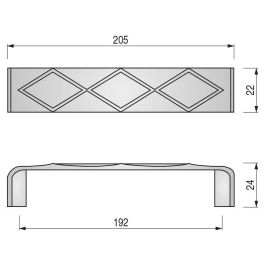 GIUSTI Tirador Azamak Distancia 192 Acabado Antica Firenze