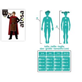 Déguisement Enfant Roi Médiéval Rouge avec Tunique, Pantalon, Cape et Ceinture - Taille 5-6 Ans