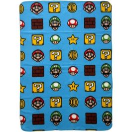 Couverture Mario Bros Multicouleur Carreaux Ecossais