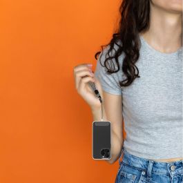 Cordon pour téléphone mobile Muvit for Change Noir Blanc