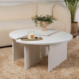 Table Basse Blanc 90 x 41 x 90 cm