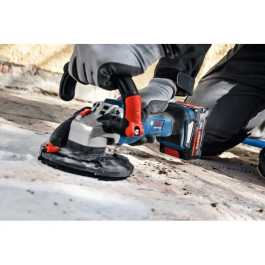 Bosch Professional Ponceuse à béton sans fil GBR 18V-15 S - Pour béton, pierre, chape, marbre - Meulage à sec et ébavurage - Compatible 18V System/AMPShare