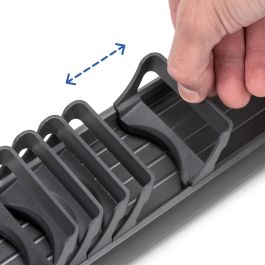 Emuca Orderbox porte-tiroir pour tiroir, 90x470mm, Aluminium et Plastique, Gris antracite