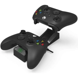 Hori Station de charge double pour manettes Xbox Series X/S et Xbox One avec 2 batteries - Charge rapide USB, LED indicateur - Noir, Licence Microsoft