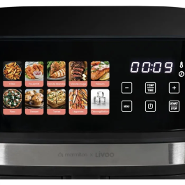 Livoo Friteuse sans huile DOC343CO 8 L - 1700 W avec 30 recettes QR code - Écran tactile - 10 programmes automatiques (frites, viande, pizza, légumes)