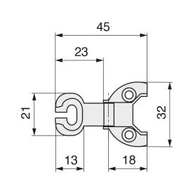 HERRAJES ALK Charnière pour Meuble Logo Finition Nickel Zamak 45 mm