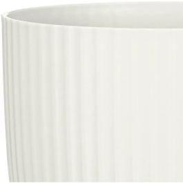 Deroma Pot de Fleurs Rond Blanc Réf. 231 - 27 cm de Diamètre, 10 Litres de Capacité - Pour Intérieur et Extérieur