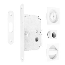 JANDEL Kit Fermeture Porte Coulissante Bois Carrée Blanche 56x56 Extérieur, D48 Intérieur. Blanc Mat Precio: 18.5000004. SKU: B183QCFFVK