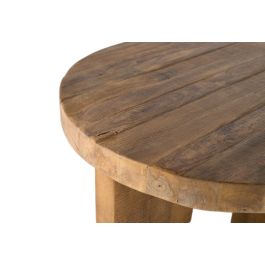 GINER Y COLOMER Table de centre ronde en bois de manguier massif avec pieds en forme de trépied, finition naturelle, marron