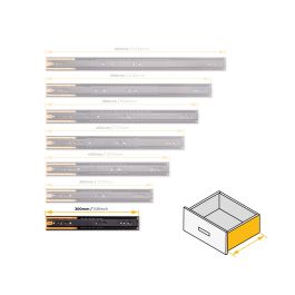 Emuca Lot de 5 jeux de Coulisses pour tiroirs, roulement à billes, hauteur 45mm, profondeur 300mm, sortie totale, fermeture amortie, Noir