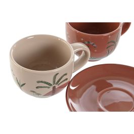 Ensemble de tasses à café Home ESPRIT Jaune Beige Terre cuite Lila Métal Dolomite 180 ml