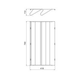 Emuca Tiroir à chaussures pour armoires et dressings Quartz, 740 (M90), Acier, Titane