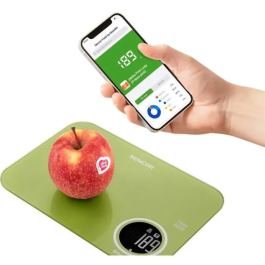 Sencor Balance de Cuisine SKS 7070GG avec Application Connectée - Capacité 5 kg, Précision 1 g, Écran LCD, Analyse Nutritionnelle