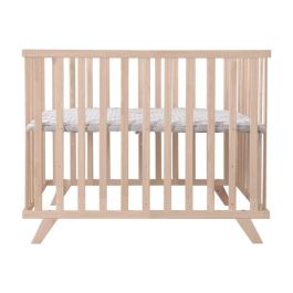 Parc bébé - ROBA - 75 x 100 cm - Tapis de parc 'Lil Planet' gris inclus - Bois naturel