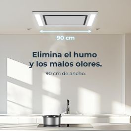 Hotte Conventionnelle Intégrable Cecotec Bolero Flux TIR 908000 Blanc Verre 90cm A++