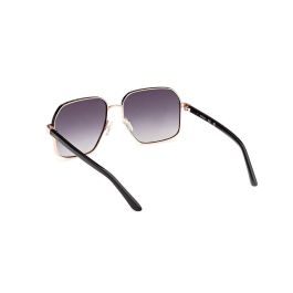 Guess Lunettes de soleil femme GU00107 05B carrées noir monture métal, verres gris dégradé 58mm
