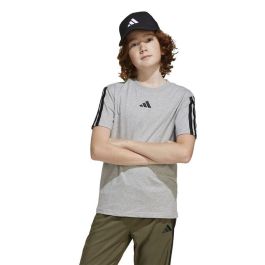 T shirt à manches courtes Enfant Adidas 3stripes Noir Gris clair L