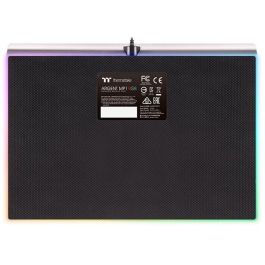 Thermaltake Argent MP1 - Tapis de souris gamer RGB, alimenté par USB, surface aluminium et base caoutchouc antidérapante, noir/titane