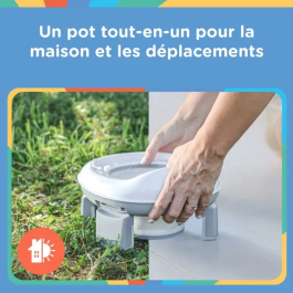 Nuby - Pot de Voyage Portable pour Tout-Petits avec Sac de Rangement, Apprentissage de la Propreté, Siège Réducteur, Protection Anti-Éclaboussures, Léger et Compact - Gris/Blanc