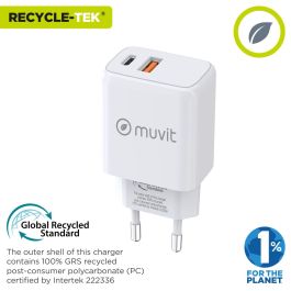 Chargeur mural Muvit for Change Blanc 18 W 20 W