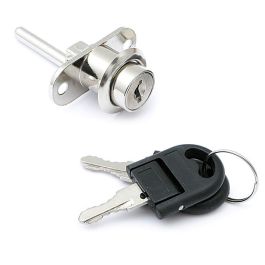 HERRAJES ALK Serrure Ronde Tiroir D16x22 Noir avec Tige et Clés Différentes Finition Nickel Precio: 6.5000004. SKU: B1D9VGAWHP