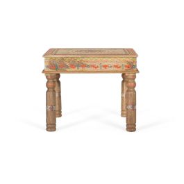 GINER Y COLOMER Table de Centre en Bois de Mango avec Détails Peints à la Main - Structure Robuste, Finition Artistique et Artisanale