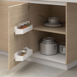 Emuca Lot de 2 plateaux auxiliaires, longueur 350mm, plastique, blanc