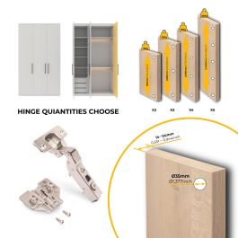 Emuca Lot de 20 charnières coudées X91 à fermeture amortie et embases euro, Hauteur 0, Acier, nickelé