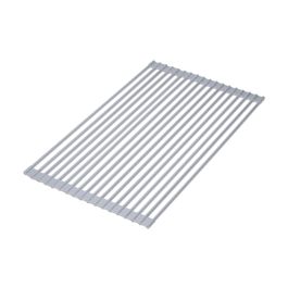 Emuca Egouttoir flexible et enroulable en silicone, acier et plastique, gris