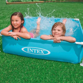 INTEX Piscine Métallique Tangy Carrée Turqoise 1,22 x 1,22 x 0,30m