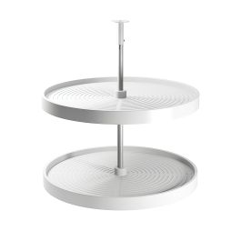 Emuca Jeu de plateaux circulaires Shelvo pour meuble de cuisine, pour module de 800 mm, plastique et aluminium, blanc