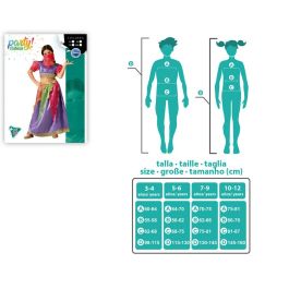 Déguisement Bailarabe Danseuse Orientale Multicolor pour Fille 3-4 Ans - Robe, Veste, Ceinture et Voile inclus