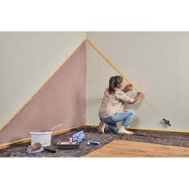 Bosch UniversalWallLevel - Niveau laser à bulle avec projection de lignes horizontales, verticales et point laser, portée jusqu'à 20 m, compact et livré avec support mural