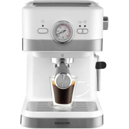 Sencor SES 1720WH Machine à Expresso avec Pompe 20 Bars, 1,5 L, Prépinfusion, Commande Numérique et Buse Vapeur Pivotante