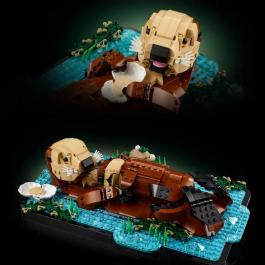 LEGO Ideas 21366 Les Loutres Câlines - Set de Construction pour Adultes - Maquette Décorative d'Animaux